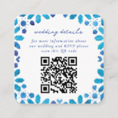 Carte D'accompagnement Tuiles Marocaines Bleues Code QR Mariage (Devant)
