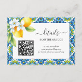 Carte D'accompagnement Tuiles méditerranéennes et détails citrons mariage (Devant)