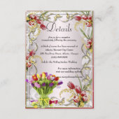 Carte D'accompagnement Tulipe colorée Floral Détails du Mariage (Devant)