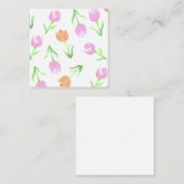Carte D'accompagnement tulipes à aquarelle en teintes orange et rose (Devant / Derrière)