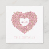 Carte D'accompagnement Tulipes roses détails mariages floraux code QR (Devant)