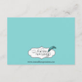 Carte D'accompagnement Turquoise avec Black Swirl Mariage Réception (Dos)