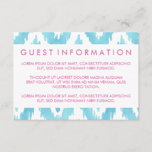 Carte D'accompagnement Turquoise Bleu Ikat Informations pour les invités