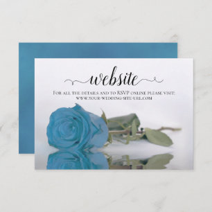 Carte D'accompagnement Turquoise Bleu Rose Élégant Mariage Site Web