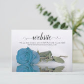 Carte D'accompagnement Turquoise Bleu Rose Élégant Mariage Site Web (Debout devant)