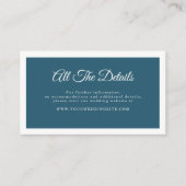 Carte D'accompagnement Turquoise Bleu Simple Élégant Script Mariage Détai (Devant)