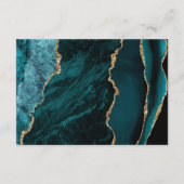 Carte D'accompagnement Turquoise Blue Agate Gold Script Dark Mariage Déta (Dos)