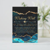 Carte D'accompagnement Turquoise et Gold Faux Parties scintillant Agate W (Debout devant)