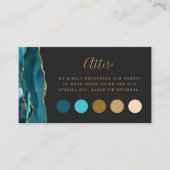 Carte D'accompagnement Turquoise Gold Agate Dark Mariage Code vestimentai (Devant)