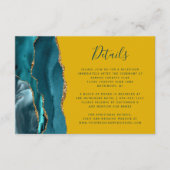 Carte D'accompagnement Turquoise Gold Agate Mustard Jaune Mariage Détails (Devant)