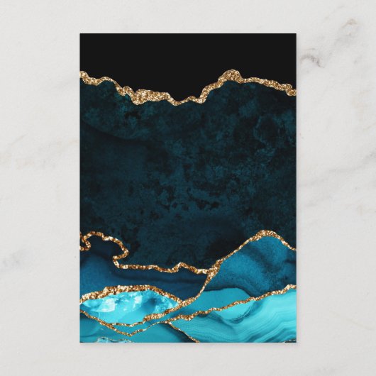 Carte D'accompagnement Turquoise Gold Faux Parties scintillant Agate Hone (Dos)