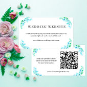 Carte D'accompagnement Turquoise Poppies et Ferns Boho site Mariage