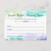 Carte D'accompagnement Turquoise Purple Aquarelle Mémorial (Devant)