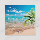 Carte D'accompagnement Turquoise Tide Tropical Beach Wedding Code QR RSVP (Dos)