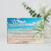 Carte D'accompagnement Turquoise Tides Tropical Beach Détails du mariage (Debout devant)