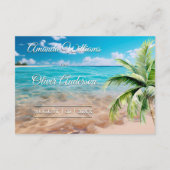 Carte D'accompagnement Turquoise Tides Tropical Beach Détails du mariage (Dos)