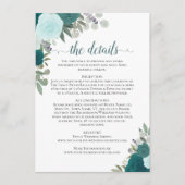 Carte D'accompagnement Turquoise & Turquoise Rose Rustique Détails du Mar (Devant)