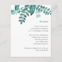 Turquoise Verdure Détails Mariage Autres informati