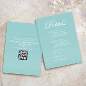 Carte D'accompagnement Turquoise Wedding Timeline Details Simple RSVP