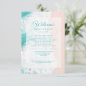 Carte D'accompagnement Turquoise White Beach Ocean Destination Mariage (Debout devant)