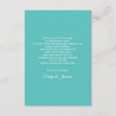 Carte D'accompagnement Turquoise White Beach Ocean Mariage Bienvenue (Dos)