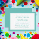 Carte D'accompagnement Turquoise White Fiver 5 Dollars Anniversaire<br><div class="desc">Enceinte d'invitation de fête d'anniversaire de frisson turquoise et blanc pour enfant (5 dollars). Un anniversaire de Foie est une nouvelle tendance dans les fêtes d'anniversaire pour les enfants. Les fêtes de frisson peuvent enseigner aux enfants la valeur de l'argent tout en permettant aux invités de la fête d'anniversaire de...</div>