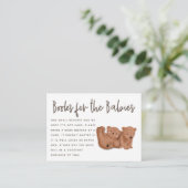 Carte D'accompagnement Twin Bears Thème Baby shower Demande de réservatio (Debout devant)