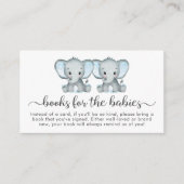 Carte D'accompagnement Twin Boys Elephant Books For Baby shower (Devant)