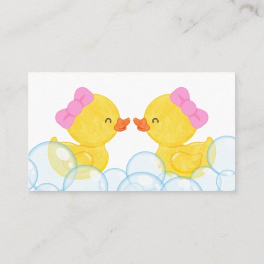 Carte D'accompagnement Twin Girl Rubber Duck Livres pour Baby Insert Cart (Dos)
