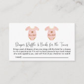 Carte D'accompagnement Twin Girls Baby shower Déchets Livre de Raffle pou (Devant)