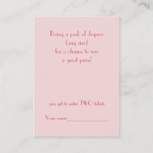 Carte D'accompagnement Twin Girls Douche Diaper Raffle Billet (Dos)