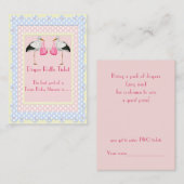 Carte D'accompagnement Twin Girls Douche Diaper Raffle Billet (Devant / Derrière)