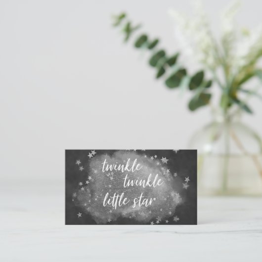 Carte D'accompagnement Twinkle Little Star | Affichage cadeau gris monoch (Debout devant)