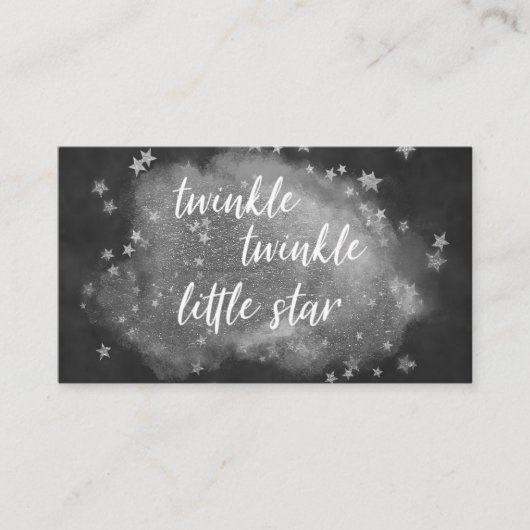 Carte D'accompagnement Twinkle Little Star | Affichage cadeau gris monoch (Devant)