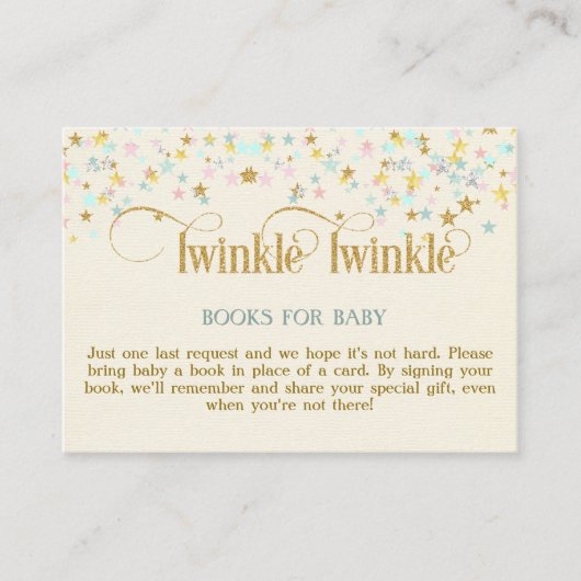 Carte D'accompagnement Twinkle Little Star Books for Baby Request Card (Devant)