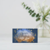 Carte D'accompagnement Twinkle Little Star | Brochure bleu et doré (Debout devant)