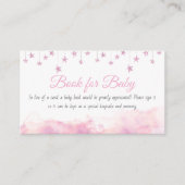 Carte D'accompagnement Twinkle Little Star Pink Baby Shower Book Request (Devant)