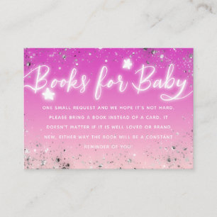 Carte D'accompagnement Twinkle Little Stars Rose Girl Douche Demande de r