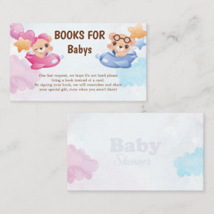 Carte D'accompagnement Twins Girl Boy Bear Baby shower d'avion