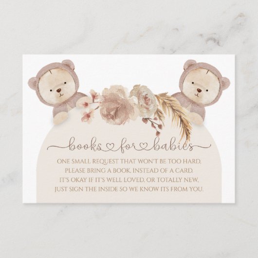 Carte D'accompagnement Twins On Peut Attendre Teddy Bear Book Demande (Devant)