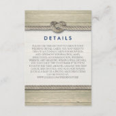 Carte D'accompagnement Tying The Knot Rustic Beach Détails du mariage (Devant)