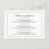 Carte D'accompagnement Type élégant Noir & Blanc Gold Directions Insertio (Dos)