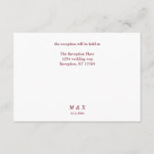 Carte D'accompagnement Typographie Bourgogne et blanche Détails du script (Dos)