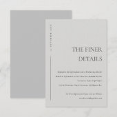 Carte D'accompagnement Typographie de mariage gris clair minimal doux dét (Devant / Derrière)