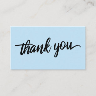 Carte D'accompagnement Typographie de script minimal Bébé Merci bleu