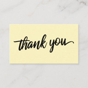 Carte D'accompagnement Typographie de script minimal jaune clair Merci