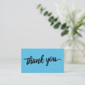 Carte D'accompagnement Typographie de script minimal Plongée Blue Merci (Debout devant)