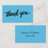 Carte D'accompagnement Typographie de script minimal Plongée Blue Merci (Devant / Derrière)