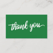 Carte D'accompagnement Typographie de script minimale Merci vert brillant (Devant)