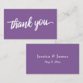 Carte D'accompagnement Typographie de script minimale Merci violet (Devant / Derrière)